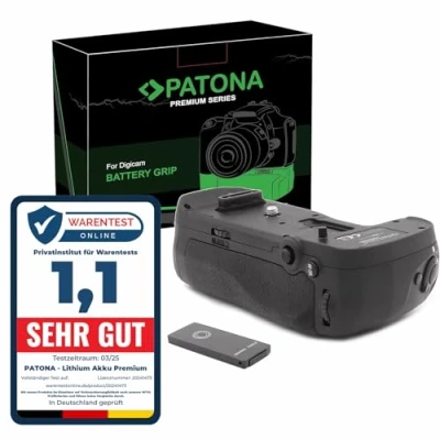 Abbildung von PATONA 1493 Ersatz für Batteriegriff Nikon MB D18 D850 mit IR Fernauslöser (Batteriefach 1X EN EL15 oder EL18A und 8X AA)