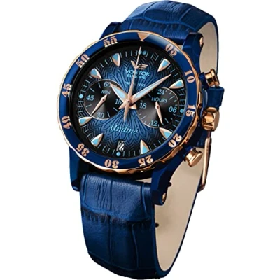 Abbildung von Vostok Europe Damen Analog Quarz Uhr mit Leder Armband VK64 515E628