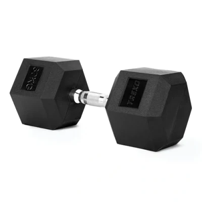 Abbildung von TREXO Hantel 30 kg Hexagon Durable gummierte Gusseisen für Krafttraining zu Hause mit ergonomischen Griff stabil und vielseitig Hex