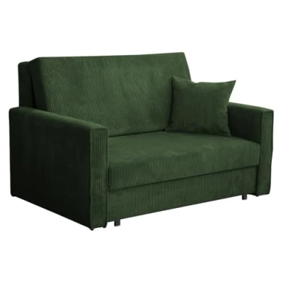 Abbildung von MIRJAN24 Schlafsofa Viva Bis Premium II, mit Bettkasten und Schlaffunktion, inkl. Kissen, Schwarz Metallfüße, Wellenfeder, 2 Sitzer