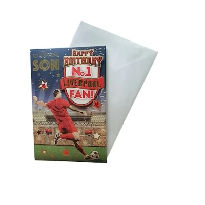 Abbildung von Geburtstagskarte &quot;Express Yourself&quot; für den Sohn Nr. 1 Liverpool Fan inklusive Umschlag Fußballfan