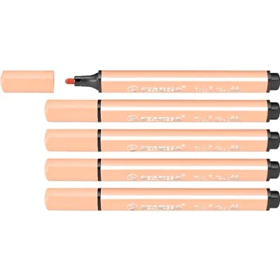 Abbildung von Gefederter Dreikant Filzstift STABILO Trio Scribbi 5er Pack apricot