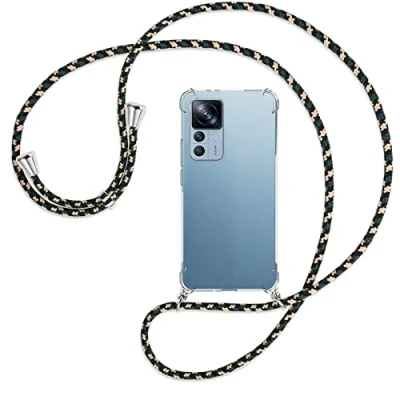 Abbildung von mtb more energy® Handykette kompatibel mit Xiaomi 12T, 12T Pro Camouflage Smartphone Hülle zum Umhängen Anti Shock Full TPU Case