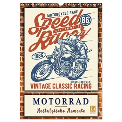 Abbildung von Motorrad nostalgische Momente (Wandkalender 2025 DIN A3 hoch), CALVENDO Monatskalender
