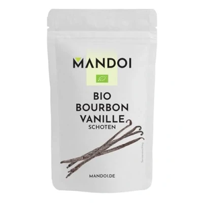 Abbildung von Mandoi echte BIO Bourbon Vanilleschoten, 5 Stück á 15 16 cm. Premium Vanille Schoten frisch aus Madagaskar