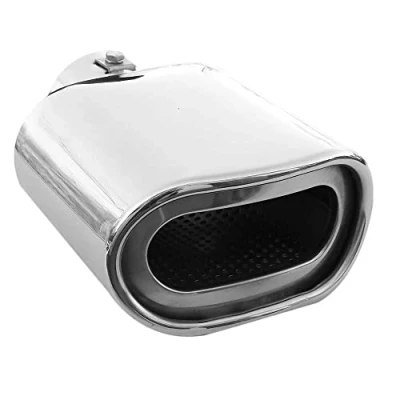 Abbildung von Universell Auspuffblende Oval Endrohr Edelstahl Auto Endrohrblenden Auspuffendrohr Auspuffrohr Tuning Schalldampf Blende Sport Rund Chrom Auspuffspitzen