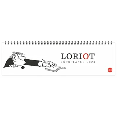 Abbildung von Loriot Büroplaner 2024. Humorvoller Tischkalender für mehr Organisation am Arbeitsplatz. Tischquerkalender mit Spiralbindung. Witziger Kalender den Schreibtisch. 32 x 9 cm. (Loriot Kalender)