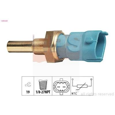 Abbildung von EPS 1.830.263 Kühlmitteltemperatursensor Made in Italy OE Equivalent OPEL: Astra G CC, Caravan, Limousine