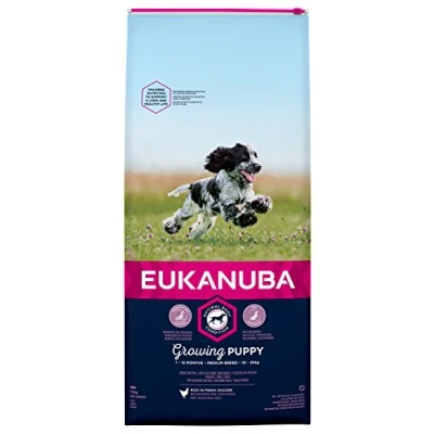 Abbildung von Eukanuba Growing Puppy Medium Breed Huhn Hundefutter 12 kg...