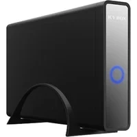 Abbildung von ICY BOX USB C Festplattengehäuse mit HUB für 2,5 Zoll &amp; 3,5 SSD/HDD, 3.2 (Gen 2), 10 Gbit/s, 1x C, 2X A, Standfuß, Aluminium, Schwarz
