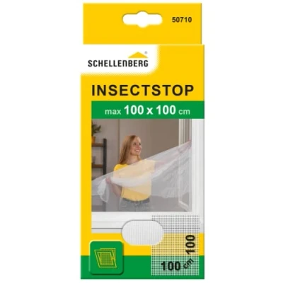 Abbildung von SCHELLENBERG Fliegengitter Gewebe für Fenster ohne bohren, (Set), Insektenschutz inklusive Befestigungsband, 100 x cm, weiß