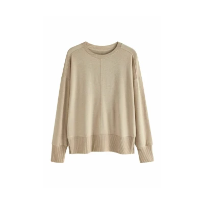 Abbildung von Next COSY SEAM CREW NECK Strickpullover, Damen, Größe: Small, Neutral