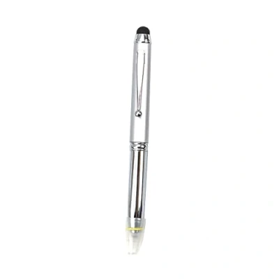 Abbildung von BE TOOL LED Kugelschreiber 3 in 1 Stift/Stylus/LED Licht, betriebene Tinten Stifte mit Nachfüller und Batterien für Nachtschreiben (1 Packung, Silber)