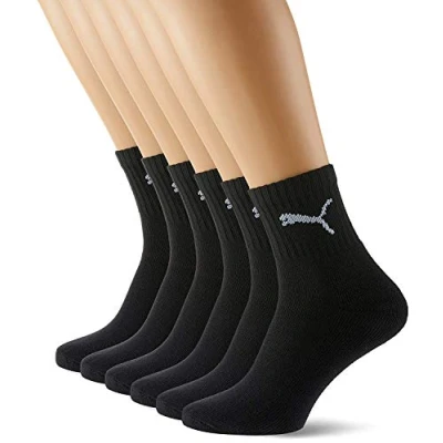 Abbildung von Puma Herren Short Crew Socks Sportsocken mit Frotteesohle 6er Pack, Schwarz, 35 38