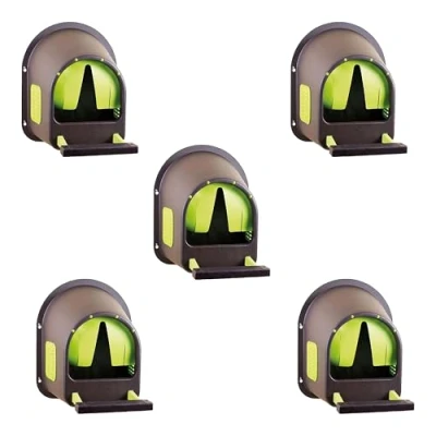 Abbildung von horizont Legenest für Hühner, MyCozyNest, aus Kunststoff, zur Wandmontage, Nest große Hühnerbox, Kunststoffnest, Legebox, Geflügelnest, sehr robust (Braun Limettengrün, 5er Pack)