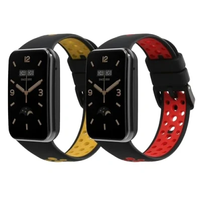 Abbildung von kwmobile 2X Sportarmband kompatibel mit Xiaomi Mi Band 7 Pro Armband Fitnesstracker Set aus TPU Silikon