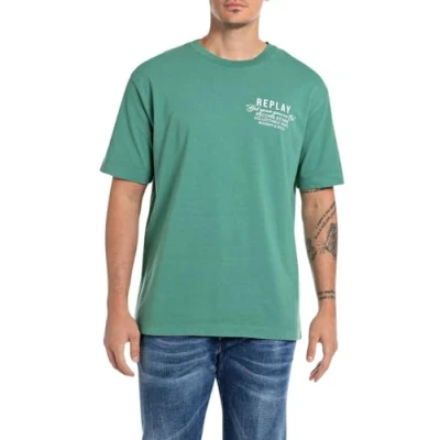 Abbildung von Replay Tshirt print, Herren, Größe: Medium, Forest green