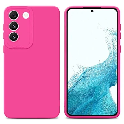 Abbildung von Cadorabo Hülle kompatibel mit Samsung Galaxy S22 Schutzhülle TPU Silikon Case Liquid Design Kameraschutz Slim Kratzfest Weiche Gummi Rundumschutz für in Pink