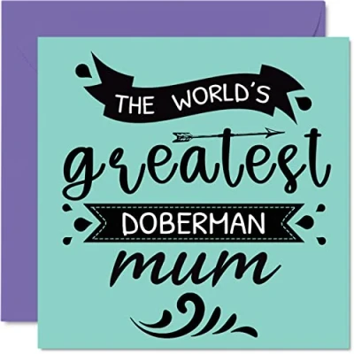 Abbildung von Geburtstagskarten für Sie von dem Hund Weltbeste Dobermann Mama Geburtstagskarte Haustier, Hundemutter, Geburtstagsgeschenke, 145 mm x mm, Muttertagsgrußkarten Mama,