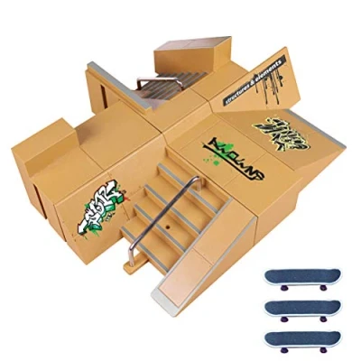 Abbildung von Stecto Skate Park Set, Mini Finger Skateboard Griffbretter Ultimate Parks mit 3Pcs Boards, Rampenteile für Tech Deck Fingerboard,