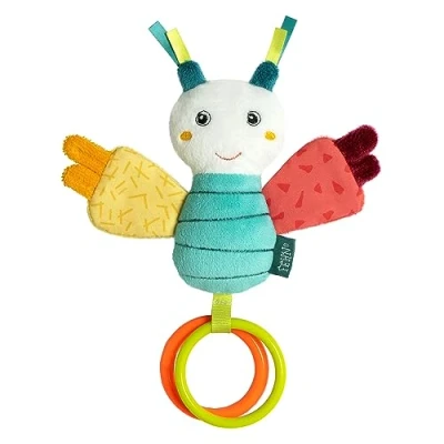Abbildung von Fehn Spielzeug Baby Schmetterling Motorikspielzeug mit Greifring Spieltier Greif Elementen Babyspielzeug zum Greifen, Kuscheln &amp; Entdecken Kuscheltier für Babys Kleinkinder ab 0+ Monaten
