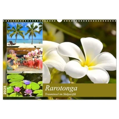 Abbildung von Rarotonga Trauminsel im Südpazifik. (Wandkalender 2025 DIN A3 quer), CALVENDO Monatskalender