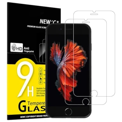 Abbildung von NEW&#039;C 2 Stück, Panzer Schutz Glas für iPhone 6, 6s, Frei von Kratzern, 9H Härte, HD Displayschutzfolie, 0.33mm Ultra klar, Ultrabeständig