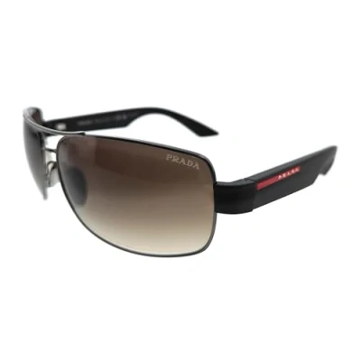 Abbildung von Prada Linea Rossa Herren PS 50ZS 5AV02P Gläser SONNENBRILLEN Metall Grau Braun Pillow Normal Schattiert