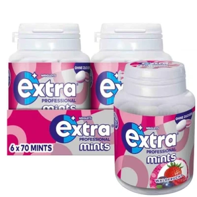 Abbildung von Extra Mints Professional Waldfrucht Zuckerfrei Pastillen zum Lutschen 6 Packungen (6 x 70 Mints)