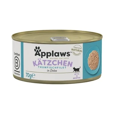 Abbildung von Applaws Kitten Nassfutter, Thunfischfilet in Gelee, 70g Dose (Packung mit 24 x 70g)