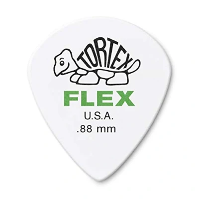 Abbildung von Jim Dunlop Tortex Flex Jazz III Gitarrenplektren, 88 mm, Weiß (468R.88)