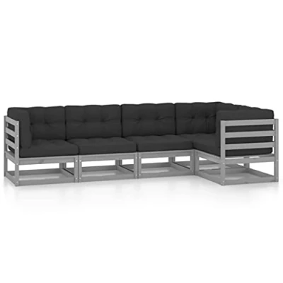 Abbildung von vidaXL Gartenlounge Set 5 tlg. Garten Lounge mit Kissen Massivholz Kiefer, (1 tlg)