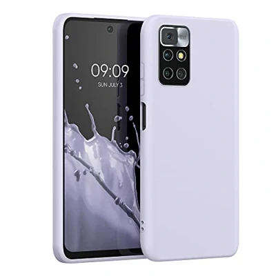 Abbildung von kwmobile Hülle kompatibel mit Xiaomi Redmi 10 (2021/2022) weiches TPU Silikon Case Cover geeignet für kabelloses Laden Pastell Lavendel