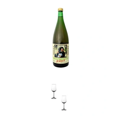 Abbildung von Abtshof Braumeisterschluck 1,0 Liter + Nosing Gläser Kelchglas Bugatti mit Eichstrich 2cl und 4cl 2 Stück