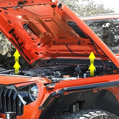 Abbildung von HIGH FLYING Motorhauben Gasfeder Schwarz 2 Stücke für Wrangler JL 2019 2020 2021 2022