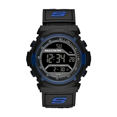 Abbildung von Skechers Uhr für Herren Flournoy, Digitales Uhrwerk, 53mm Schwarzes Polykarbonatgehäuse mit Nylonarmband, SR1032