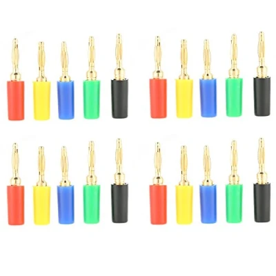 Abbildung von YWBL WH 20 Stück Banana Stecker 2mm Lautsprecher Bananenstecker Mischfarben Bananas für Verstärker