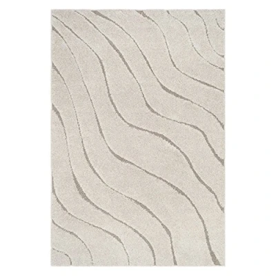 Abbildung von SAFAVIEH Zottelig Teppich für Wohnzimmer, Esszimmer, Schlafzimmer Florida Shag Collection, Hoher Flor, Creme und Beige, 99 X 160 cm