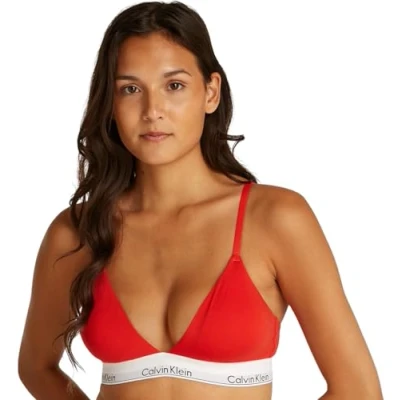 Abbildung von Calvin Klein Damen BH Bralette Triangle herausnehmbare Polster, Rot (Molten), XL