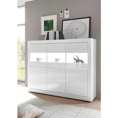 Abbildung von INOSIGN Highboard &quot;Carat&quot;, Breite 164 cm, Blende in weiß und betonfarben im Lieferumfang