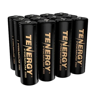 Abbildung von Tenergy Premium PRO AA Batterien, wiederaufladbar, hohe Kapazität, NiMH Akku, 2800 mAh, 12 Stück