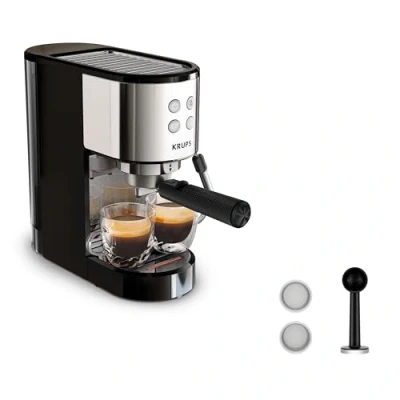 Abbildung von Krups Virtuoso Essential XP4418 Espressomaschine Schwarz