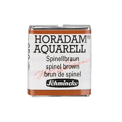 Abbildung von Schmincke HORADAM® AQUARELL feinste Künstler Aquarellfarben, 650 Spinellbraun, 14 044, 1/2 Näpfchen