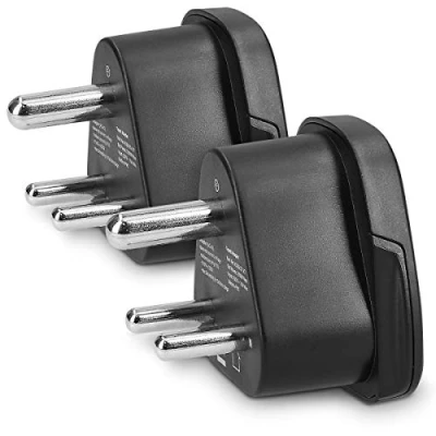 Abbildung von kwmobile 2x Reiseadapter Typ D Steckdose Indien Sri Lanka Stromadapter Stromadapter, 5,10 cm