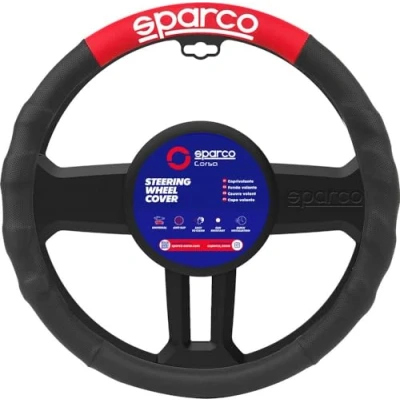 Abbildung von SPARCO SPC1111RS Lenkradbezug schwarz, Rot 39cm Polyester