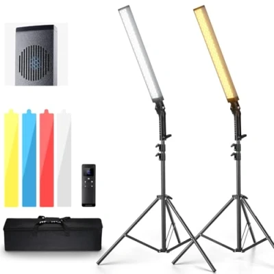 Abbildung von NEEWER 2,4G LED Videoleuchte Lichtstab Handlichtstab Set, verbessertes 40W dimmbares 3200K 5600K CRI97 mit Ständern/Filtern/Tasche für Gaming Fotografie, YouTube, TikTok Videoaufzeichnung, BH20B ULTRA
