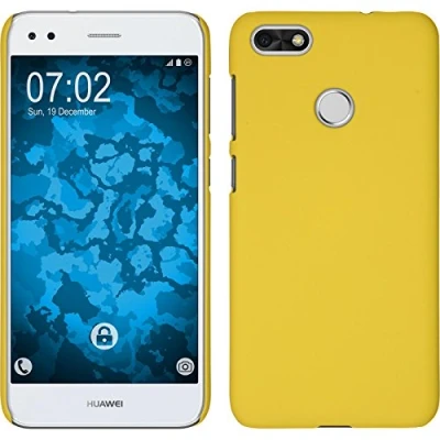 Abbildung von PhoneNatic case kompatibel mit Huawei P9 Lite Mini Hülle gelb gummiert Hard Cover