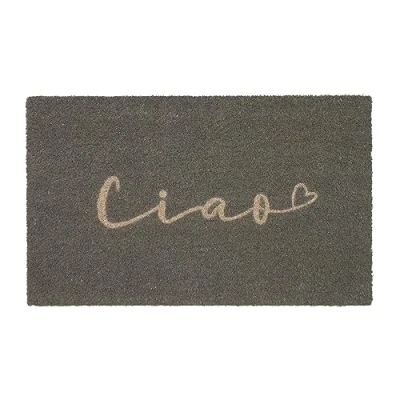 Abbildung von Gift Company Fußmatte Ciao, Türmatte, Kokosmatte, Kokos, Vinylrücken, Grau, 45 x 75 cm, 1096501004