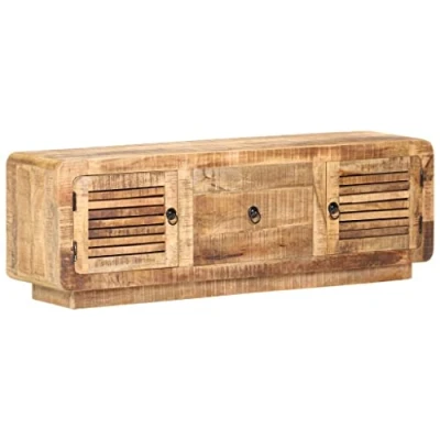 Abbildung von vidaXL Raues Mangoholz TV Schrank 2 Türen 1 Schublade Lowboard Möbel Sideboard Fernsehtisch Fernsehschrank HiFi 120x30x40cm