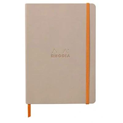 Abbildung von Rhodia 117439C Notizheft Softcover Rhodiarama DIN A5 (14,8x21 cm), 80 Blatt, liniert Clairefontaine Papier Elfenbein 90g Lesezeichen, Gummizugverschluss, Cover aus Kunstleder Rosa, 1 Stück
